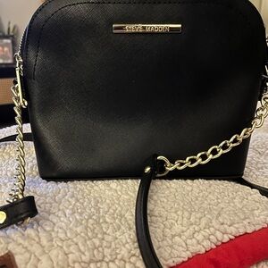 Steve Madden Black Crossbody Bag with Gold Chain